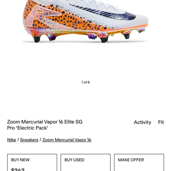 Nike Zoom Mercurial Vapor 16 Elite Soft Ground Pro ‘Electric Pack’ Cleats - Picture 8 of 12
